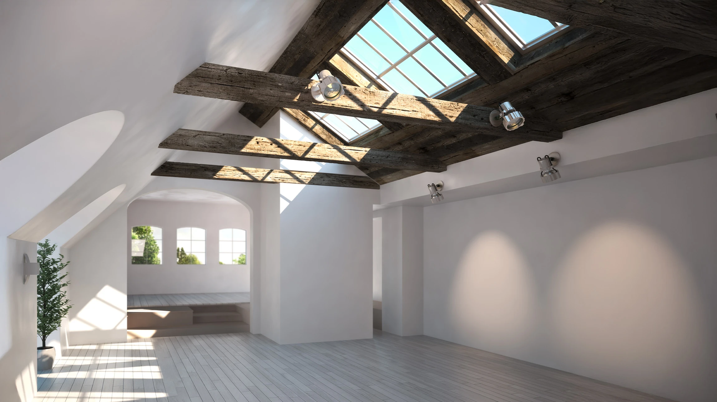 Tirage en gypse sur les murs et le plafond d'une maison nouvellement construite pour les coutures en cloison sèche